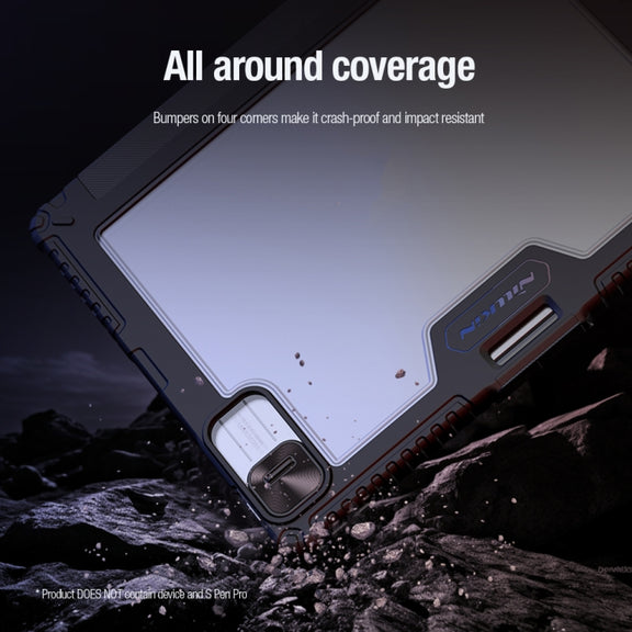 For iPad Air 13 2024 / 2025 NILLKIN Bumper Pro Multi-angle Folding Style Tablet Leather Case(Black)