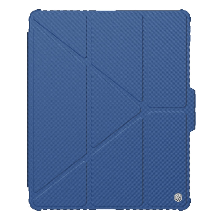 For iPad Air 13 2024 / 2025 NILLKIN Bumper Pro Multi-angle Folding Style Tablet Leather Case(Blue)