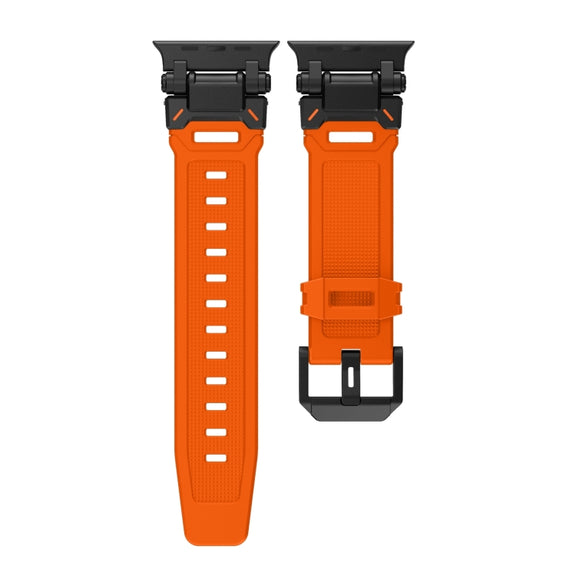 For Apple Watch 42mm Explorer TPU Watch Band(Black Orange)