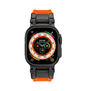 For Apple Watch 42mm Explorer TPU Watch Band(Black Orange)
