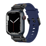 For Apple Watch 42mm Explorer TPU Watch Band(Black Blue)
