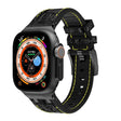 For Apple Watch Ultra 2 49mm Crocodile Texture Liquid Silicone Watch Band(Black Yellow Black) - free shipping - PMC TechLife - Order now!