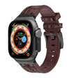 For Apple Watch Ultra 2 49mm Crocodile Texture Liquid Silicone Watch Band(Black Dark Brown) - Watch Bands by PMC TechLife | Online Shopping South Africa | PMC TechLife