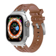 For Apple Watch Ultra 2 49mm Crocodile Texture Liquid Silicone Watch Band(Silver Yellow Brown) - Watch Bands by PMC TechLife | Online Shopping South Africa | PMC TechLife