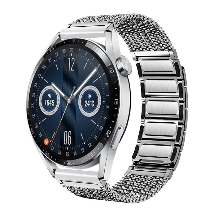For Huawei Watch 4 / 4 Pro 22mm Magnetic Clasp Braided Chain Stainless Steel Watch Band(Silver) - Watch Bands by PMC TechLife | Online Shopping South Africa | PMC TechLife