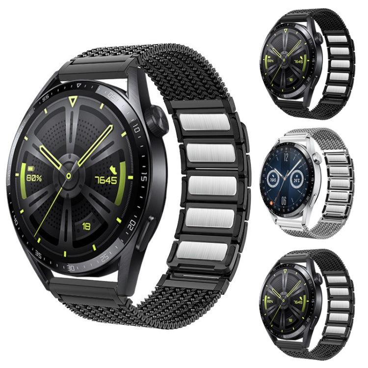 For Huawei Watch 4 / 4 Pro 22mm Magnetic Clasp Braided Chain Stainless Steel Watch Band(Titanium Gray) - Watch Bands by PMC TechLife | Online Shopping South Africa | PMC TechLife