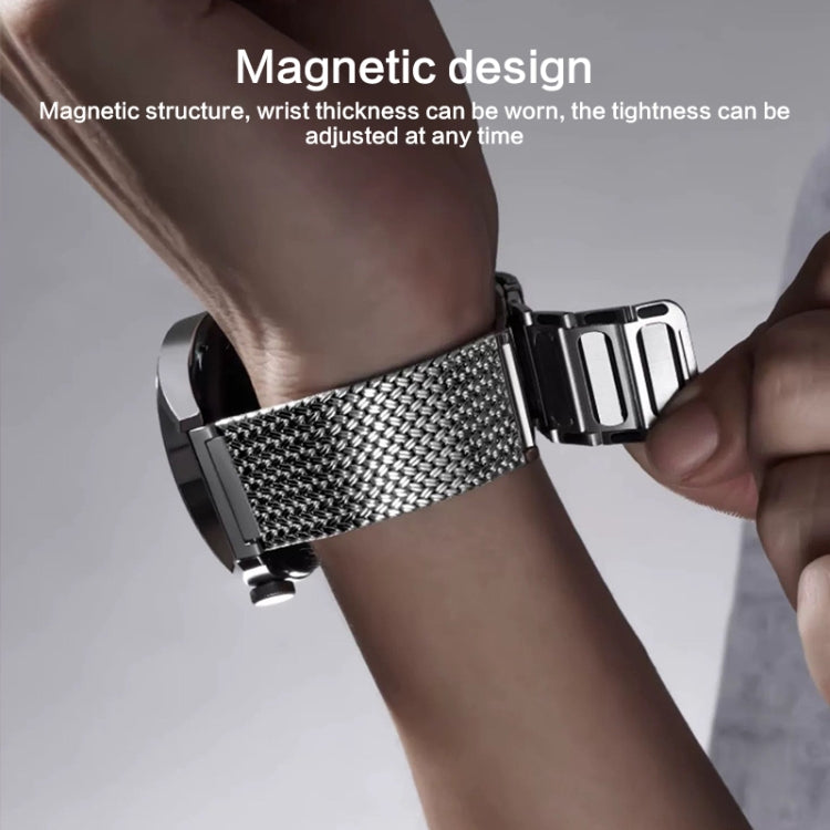 For Huawei Watch 4 / 4 Pro 22mm Magnetic Clasp Braided Chain Stainless Steel Watch Band(Black) - Watch Bands by PMC TechLife | Online Shopping South Africa | PMC TechLife | Buy Now Pay Later Mobicred