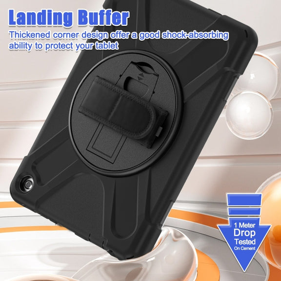 For Amazon Kindle Fire HD10 2023 Silicone Hybrid PC Full Body Tablet Case(Black)