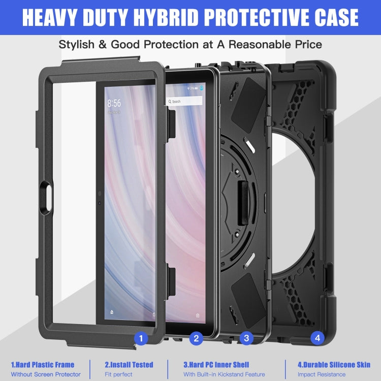 For Amazon Kindle Fire HD10 2023 Silicone Hybrid PC Full Body Tablet Case(Black)