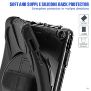 For Amazon Kindle Fire HD10 2023 Silicone Hybrid PC Full Body Tablet Case(Black)