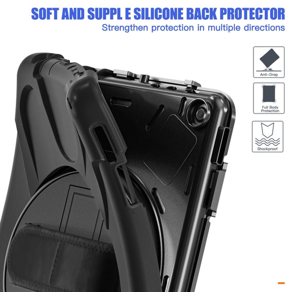For Amazon Kindle Fire HD10 2023 Silicone Hybrid PC Full Body Tablet Case(Black)