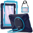 For Amazon Kindle Fire HD10 2023 Silicone Hybrid PC Tablet Case with Holder & Shoulder Strap(Navy Blue) - Amazon by PMC TechLife | Online Shopping South Africa | PMC TechLife | Buy Now Pay Later Mobicred