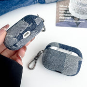 For AirPods Pro 2 Stitching Denim Cloth Bluetooth Earphone Protective Case(Light Color Irregular)