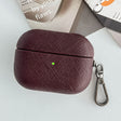 For AirPods Pro 2 Cross Texture PU Leather Bluetooth Earphone Protective Case(Dark Brown) - For AirPods Pro 2 by PMC Jewellery | Online Shopping South Africa | PMC Jewellery | Buy Now Pay Later Mobicred
