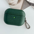 For AirPods 3 Cross Texture PU Leather Bluetooth Earphone Protective Case(Dark Green) - For AirPods 3 by PMC Jewellery | Online Shopping South Africa | PMC Jewellery | Buy Now Pay Later Mobicred