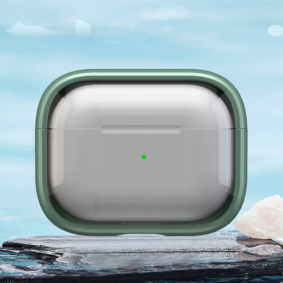 For AirPods Pro 1 TPU Hybrid PC Case with Holder(Green)