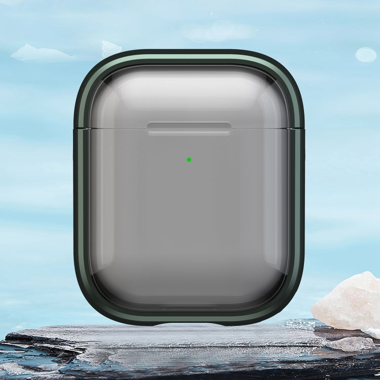 For AirPods 1 / 2 TPU Hybrid PC Case with Holder(Army Green) - For AirPods 1/2 by PMC Jewellery | Online Shopping South Africa | PMC Jewellery | Buy Now Pay Later Mobicred