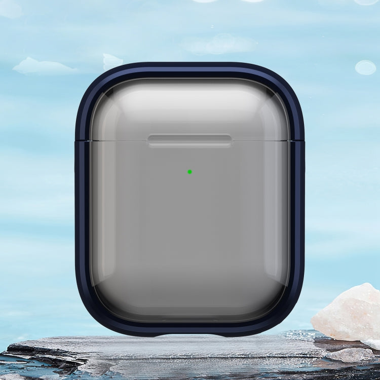 For AirPods 1 / 2 TPU Hybrid PC Case with Holder(Dark Blue) - For AirPods 1/2 by PMC Jewellery | Online Shopping South Africa | PMC Jewellery | Buy Now Pay Later Mobicred