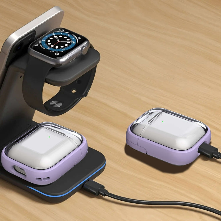 For AirPods 1 / 2 TPU Hybrid PC Case with Holder(Dark Blue) - For AirPods 1/2 by PMC Jewellery | Online Shopping South Africa | PMC Jewellery | Buy Now Pay Later Mobicred