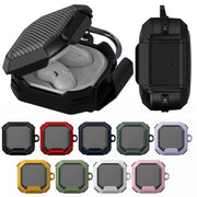 For Galaxy Buds Live / Pro /2 /2 Pro / FE Carbon Fiber TPU Hybrid PC Case with Hook(Red)