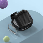 For Galaxy Buds Live / Pro /2 /2 Pro / FE Carbon Fiber TPU Hybrid PC Case with Hook(Pink)