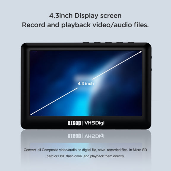 Ezcap 180 VHSDigi 4.3 inch Screen Video Capture Recording Box(Black)