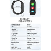 Spovan H7 BT5.3 IP67 1.47 inch Smart Sport Watch, Support Bluetooth Call / Sleep / Blood Oxygen / Heart Rate / Blood Pressure Health Monitor(Blue)