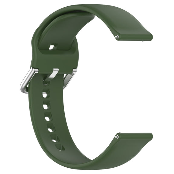 For Xiaomi Watch 2 Solid Color Metal Silver Buckle Silicone Watch Band, Size: S(Army Green)