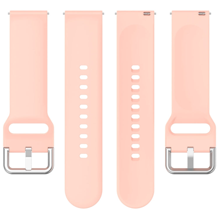 For Xiaomi Watch 2 Solid Color Metal Silver Buckle Silicone Watch Band, Size: S(Light Pink) - Watch Bands by PMC TechLife | Online Shopping South Africa | PMC TechLife