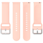 For Xiaomi Watch 2 Solid Color Metal Silver Buckle Silicone Watch Band, Size: S(Light Pink)
