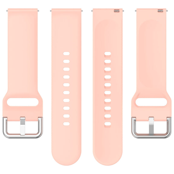 For Xiaomi Watch 2 Solid Color Metal Silver Buckle Silicone Watch Band, Size: S(Light Pink)