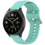 For Xiaomi Watch 2 Solid Color Metal Silver Buckle Silicone Watch Band, Size: S(Teal)
