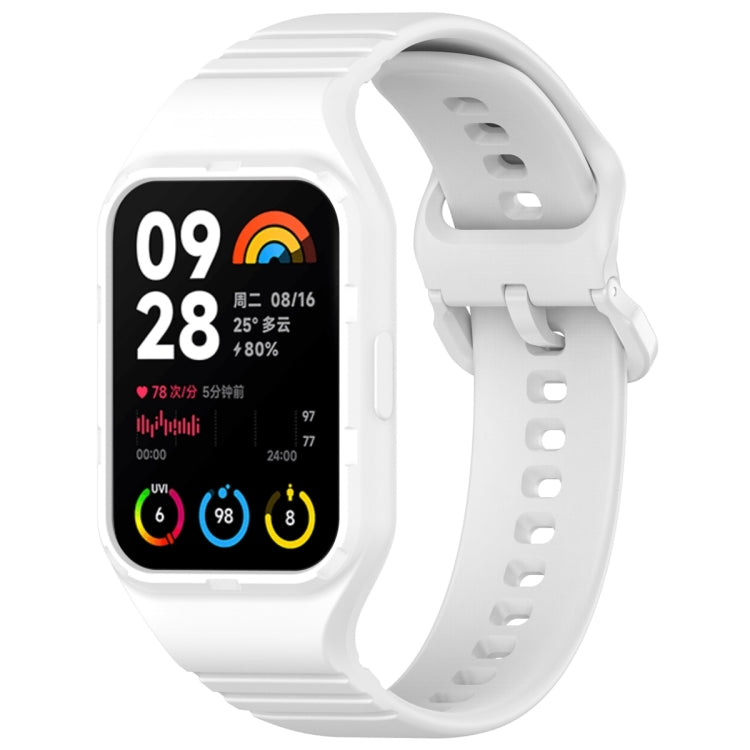 For Xiaomi Mi Band 8 Pro Solid Color Integrated TPU Watch Band(White) - Watch Bands by PMC TechLife | Online Shopping South Africa | PMC TechLife