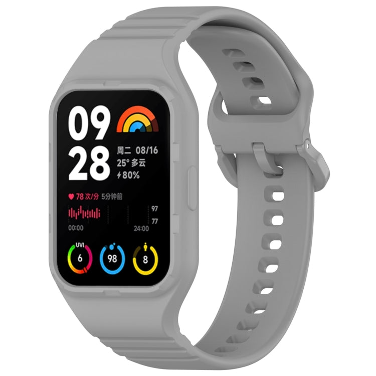 For Xiaomi Mi Band 8 Pro Solid Color Integrated TPU Watch Band(Grey) - Watch Bands by PMC TechLife | Online Shopping South Africa | PMC TechLife | Buy Now Pay Later Mobicred