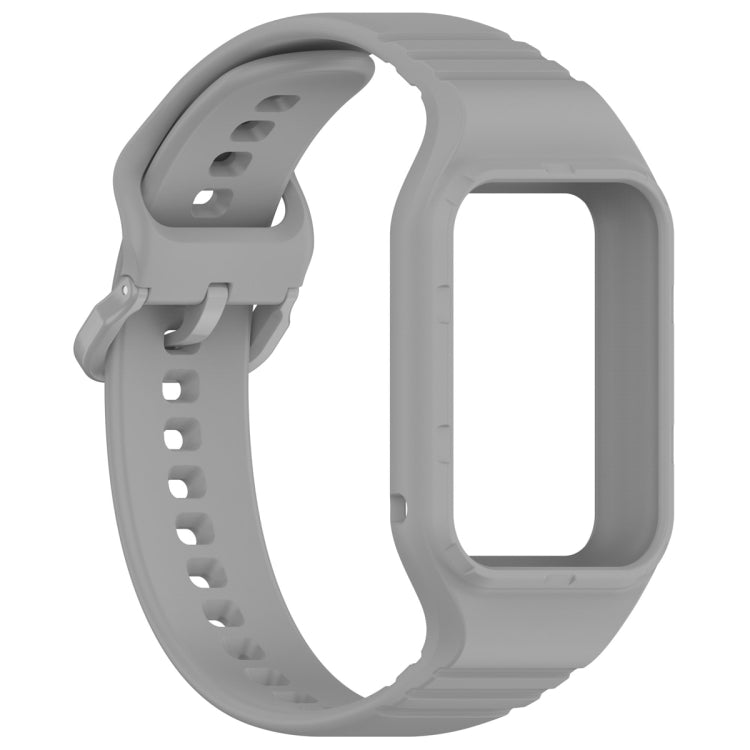 For Xiaomi Mi Band 8 Pro Solid Color Integrated TPU Watch Band(Grey) - Watch Bands by PMC TechLife | Online Shopping South Africa | PMC TechLife | Buy Now Pay Later Mobicred
