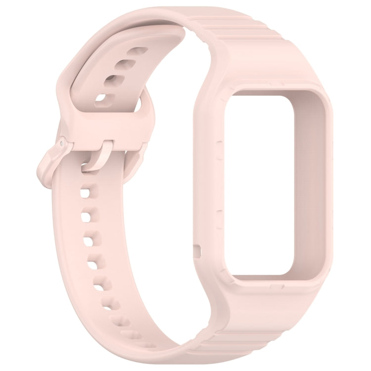 For Xiaomi Mi Band 8 Pro Solid Color Integrated TPU Watch Band(Light Pink) - Watch Bands by PMC TechLife | Online Shopping South Africa | PMC TechLife