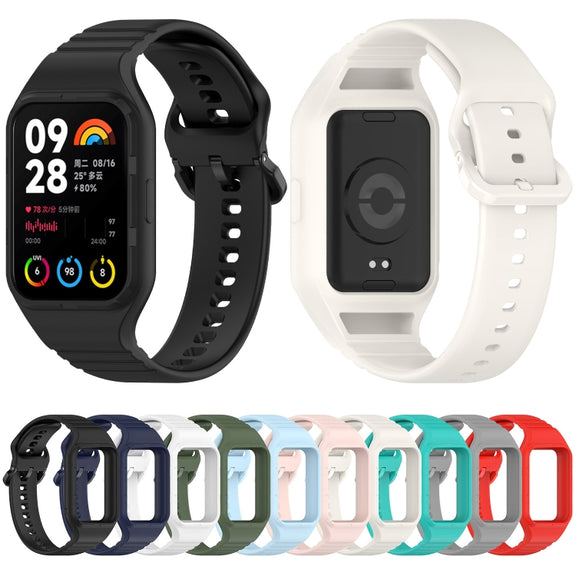 For Xiaomi Mi Band 8 Pro Solid Color Integrated TPU Watch Band(White)