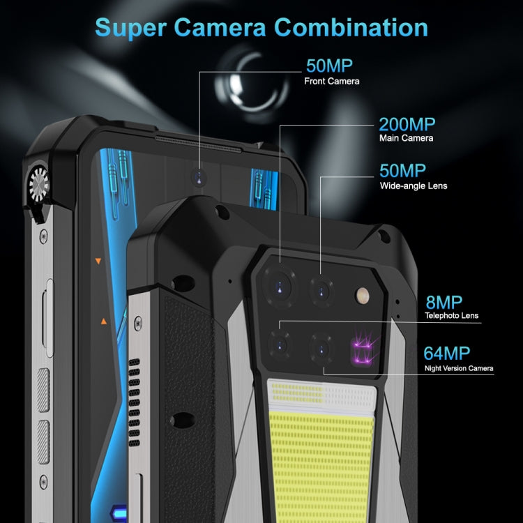 Unihertz Tank 3 Pro 5G / 8849, 16GB+512GB, Projector, 200MP Camera, Night Vision, 23800mAh Battery, 6.79 inch Android 13 Dimensity 8200 Octa Core, Network: 5G(Black)