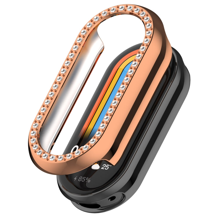 For Xiaomi Mi Band 8 / 9 Ceramic / 10 Ceramic Diamond Half Pack Hollow PC Watch Protective Cover(Rose Gold) - free shipping - PMC TechLife - Order now!