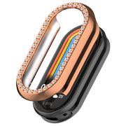 For Xiaomi Mi Band 8 / 9 Ceramic / 10 Ceramic Diamond Half Pack Hollow PC Watch Protective Cover(Rose Gold)