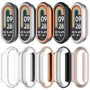 For Xiaomi Mi Band 8 Diamond Half Pack Hollow PC Watch Protective Case(Black)