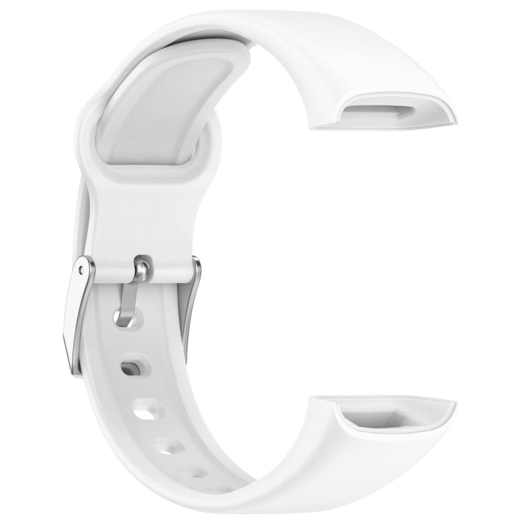 For Mambo Band 6S Solid Color Silver Buckle Silicone Watch Band(White) - Watch Bands by PMC TechLife | Online Shopping South Africa | PMC TechLife
