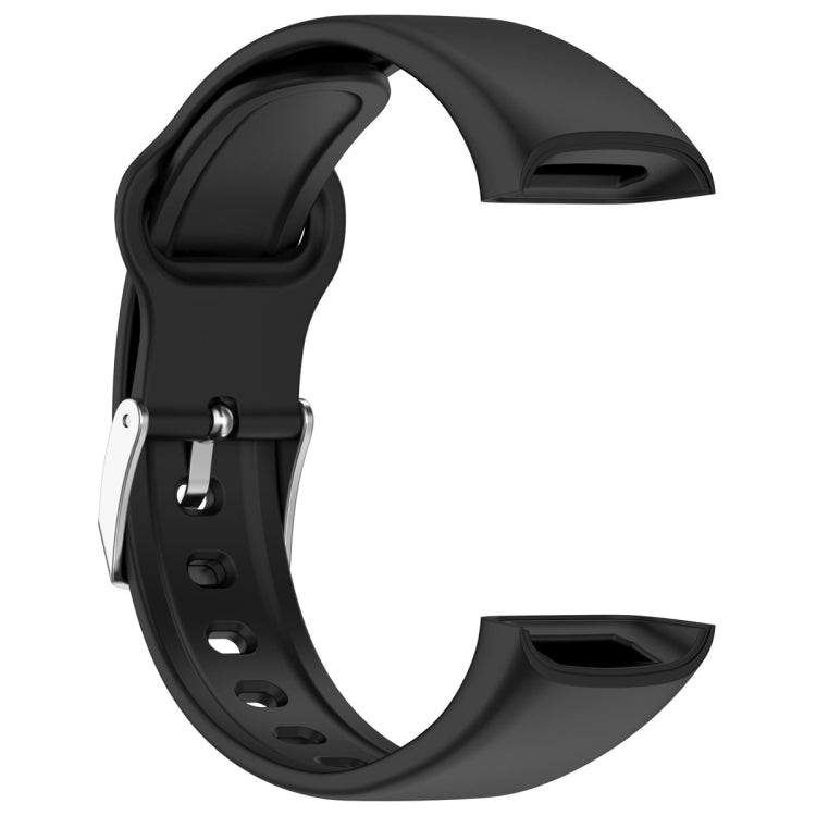 For Mambo Band 6S Solid Color Silver Buckle Silicone Watch Band(Black) - Watch Bands by PMC TechLife | Online Shopping South Africa | PMC TechLife