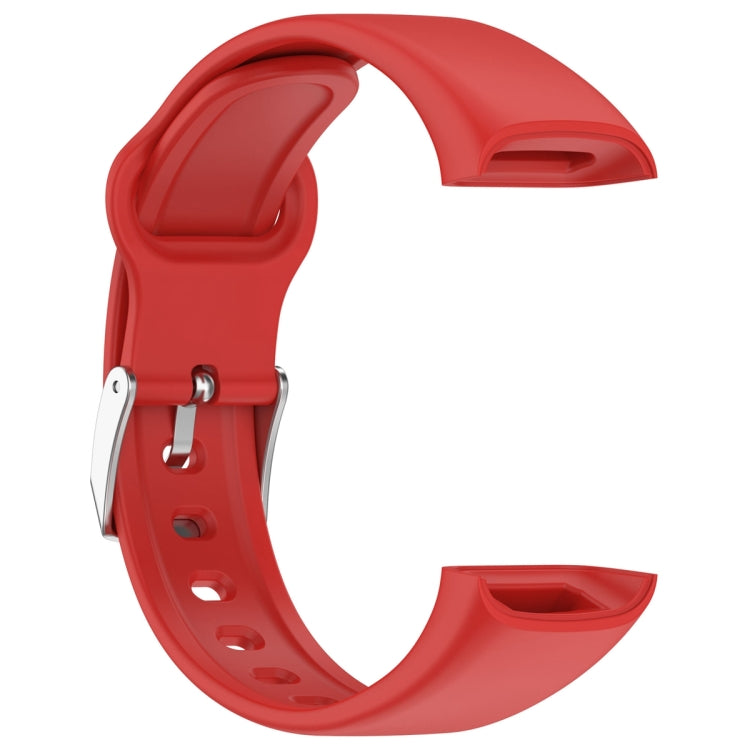 For Mambo Band 6S Solid Color Silver Buckle Silicone Watch Band(Red) - Watch Bands by PMC TechLife | Online Shopping South Africa | PMC TechLife