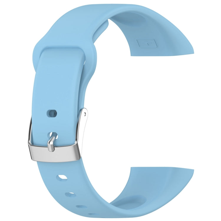 For Mambo Band 6S Solid Color Silver Buckle Silicone Watch Band(Light Blue) - Watch Bands by PMC TechLife | Online Shopping South Africa | PMC TechLife
