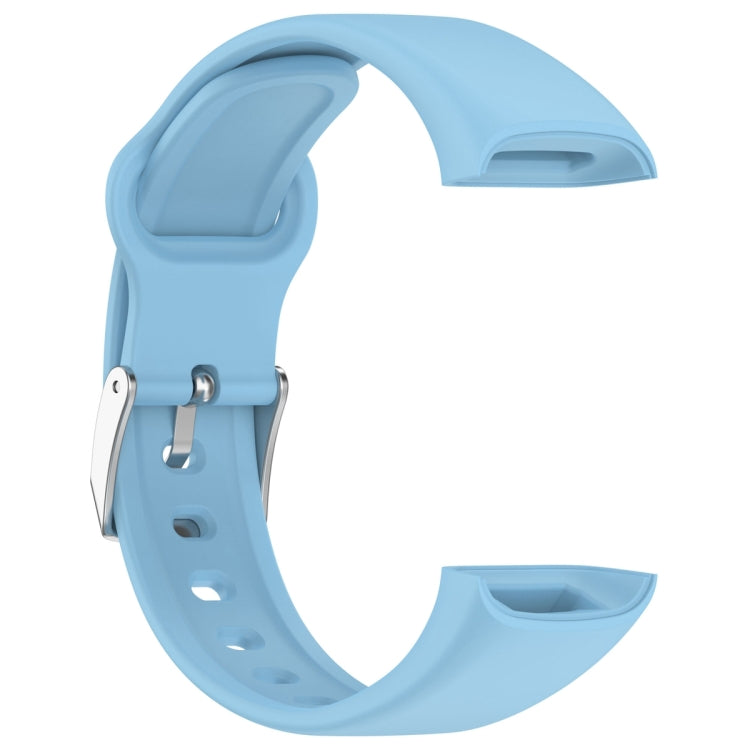 For Mambo Band 6S Solid Color Silver Buckle Silicone Watch Band(Light Blue) - Watch Bands by PMC TechLife | Online Shopping South Africa | PMC TechLife