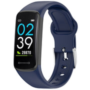 For Mambo Band 6S Solid Color Silver Buckle Silicone Watch Band(Midnight Blue)