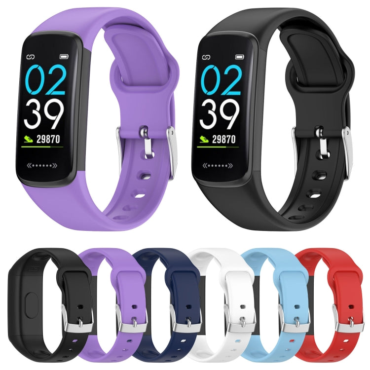 For Mambo Band 6S Solid Color Silver Buckle Silicone Watch Band(Red) - Watch Bands by PMC TechLife | Online Shopping South Africa | PMC TechLife