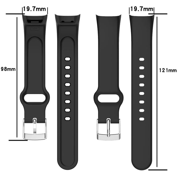 For Mambo Band 6S Solid Color Silver Buckle Silicone Watch Band(Light Blue)