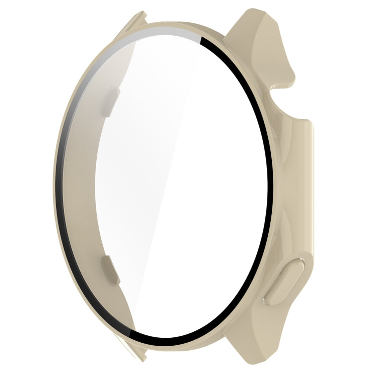 For OnePlus Watch 2 / OPPO Watch X PC + Tempered Film Integrated Watch Protective Case(Ivory White) - Watch Case by PMC TechLife | Online Shopping South Africa | PMC TechLife
